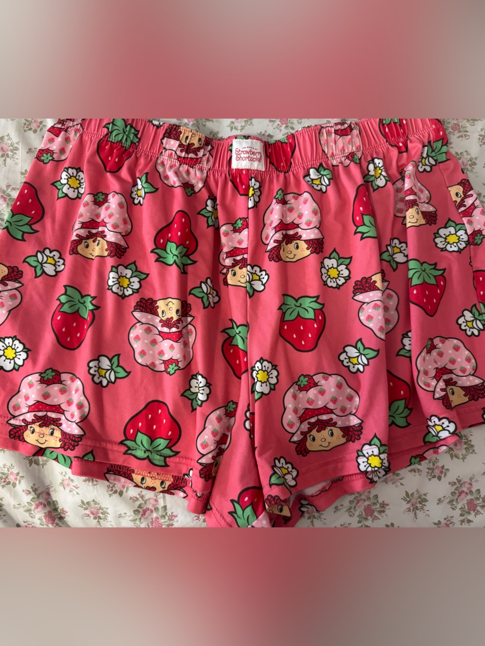 Strawberry Shortcake Pink Printed Shorts